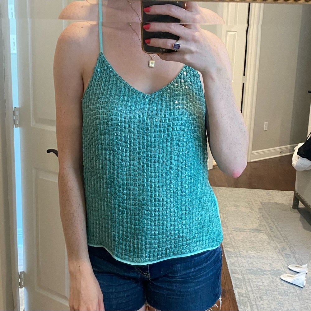 MLV Beaded turquoise top